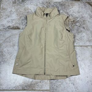 Scottevest Vest Womens Small Tan Travel Tec Utility Full Zip Multi Pocket Hiking